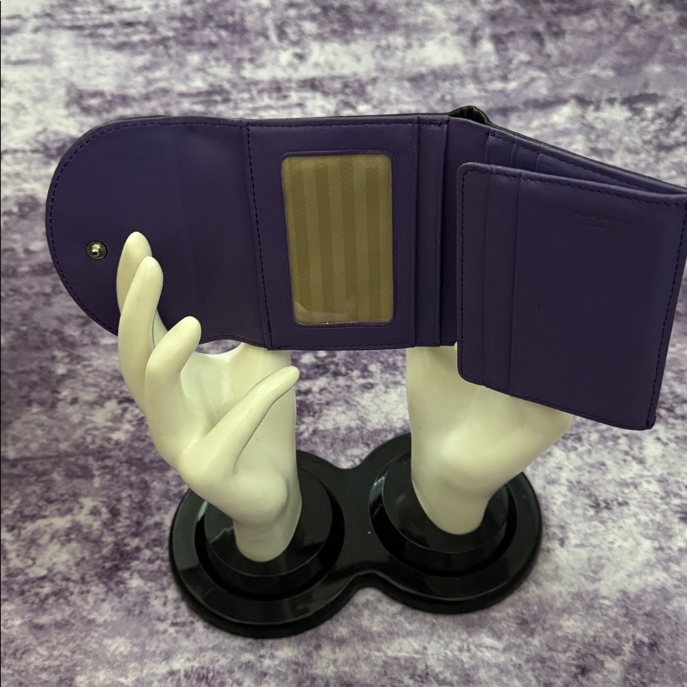 Royce Black and Purple Leather Wallet - Picture 4 of 9
